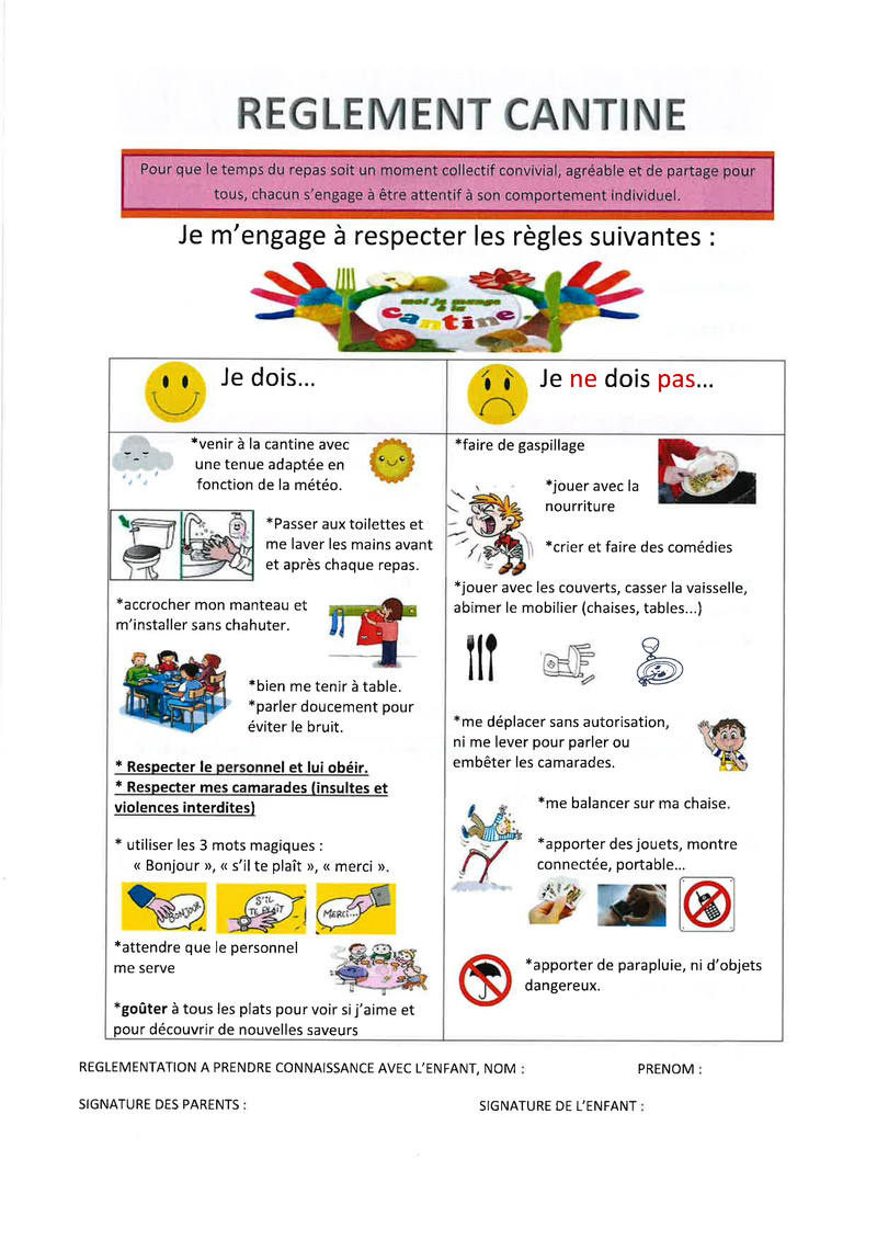 Règlement Cantine